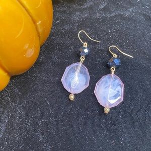 3 / $10 NWT Earrings Dark purple bead with Smokey lavender stone with gold